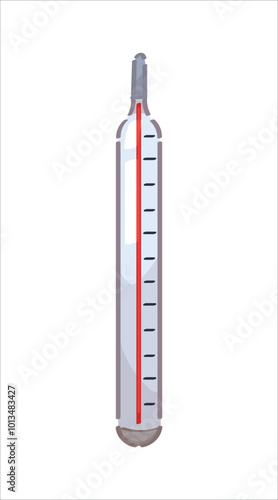 Mercury thermometer on whit...
