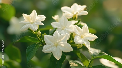 Delicate White Flowers Blossom in the Sunlight