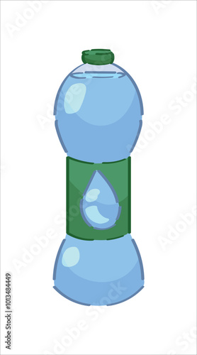 Bottle of fresh water on white background