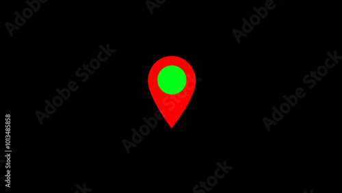 Location icon or map pin. Looping animation GPS location pointer animated and location icon.