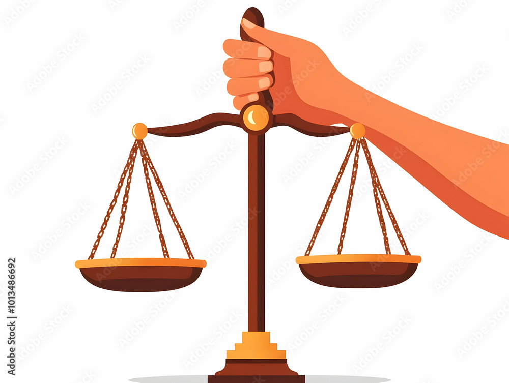 Flat Isolated Hand Holding Scales of Justice Symbolizing Fairness for Human Rights Day - Modern Vector Design for Infographics Flat Isolated Hand Holding Scales of Justice Symbolizing Fairness for Human Rights Day - Modern Vector Design for Infographics