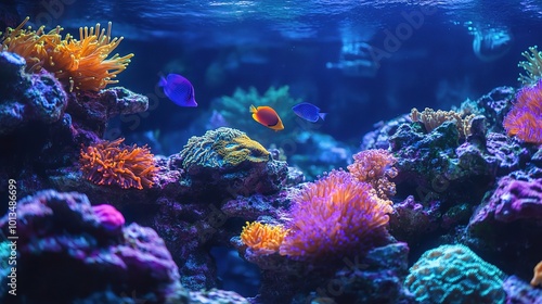 Wallpaper Mural Vibrant Underwater Scene with Colorful Coral and Fish Torontodigital.ca