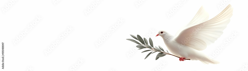 Obraz premium Isolated Peace Dove Vector with Olive Branch for Human Rights Day - Minimalist Infographic Design Symbolizing Freedom and Peace