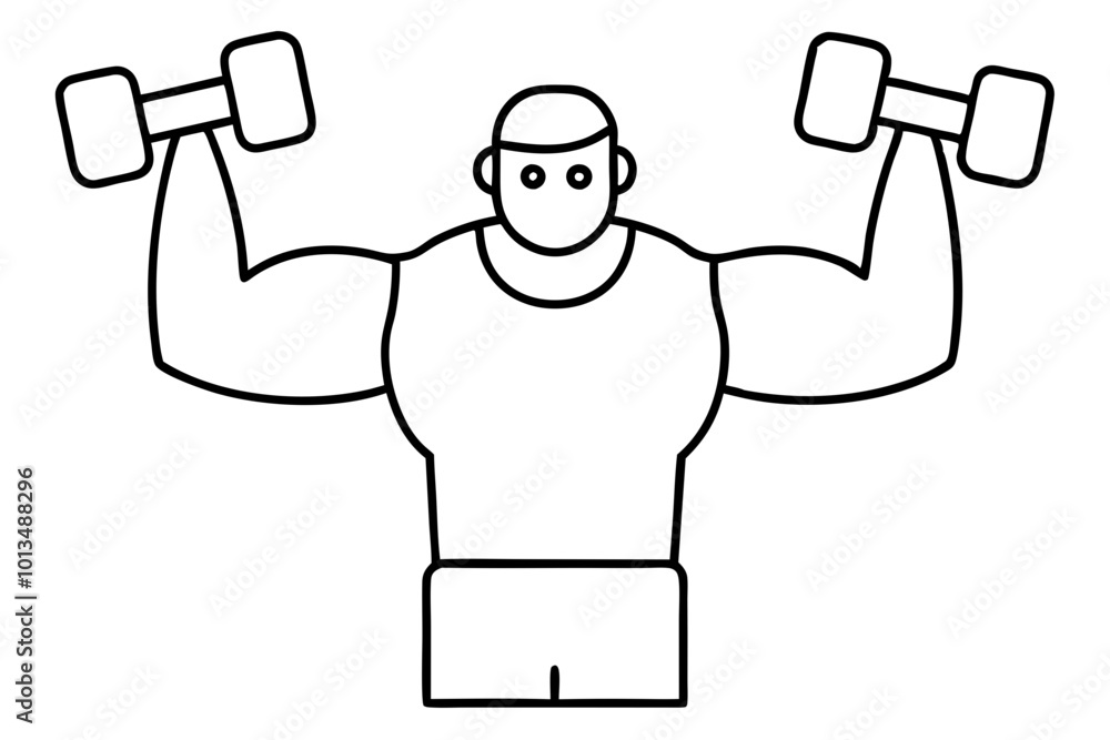 Minimalist Line Art Vector Illustration of a Strong Person Design
