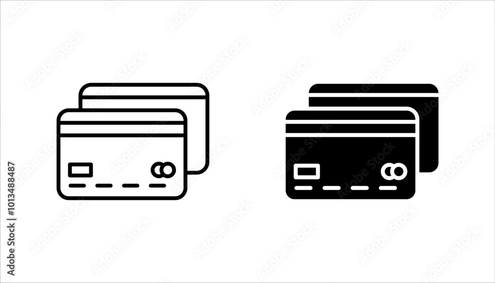 Credit Card Line Icon set minimal vector pictogram line symbols ecommerce Payment flat graphic design, Bank, payment, money and finances editable stroke outline icons set isolated on white background.