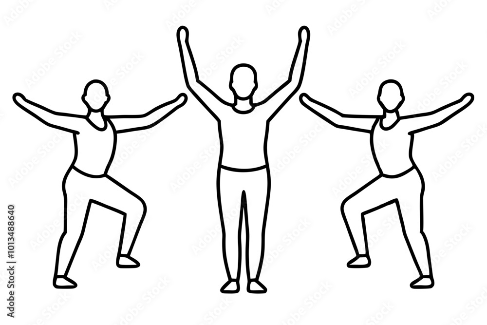 Dynamic Vector Illustration of a Group of People Performing Synchronized Yoga Poses Together
Dynamic Vector Illustration of a Group of People Performing Synchronized Yoga Poses Together