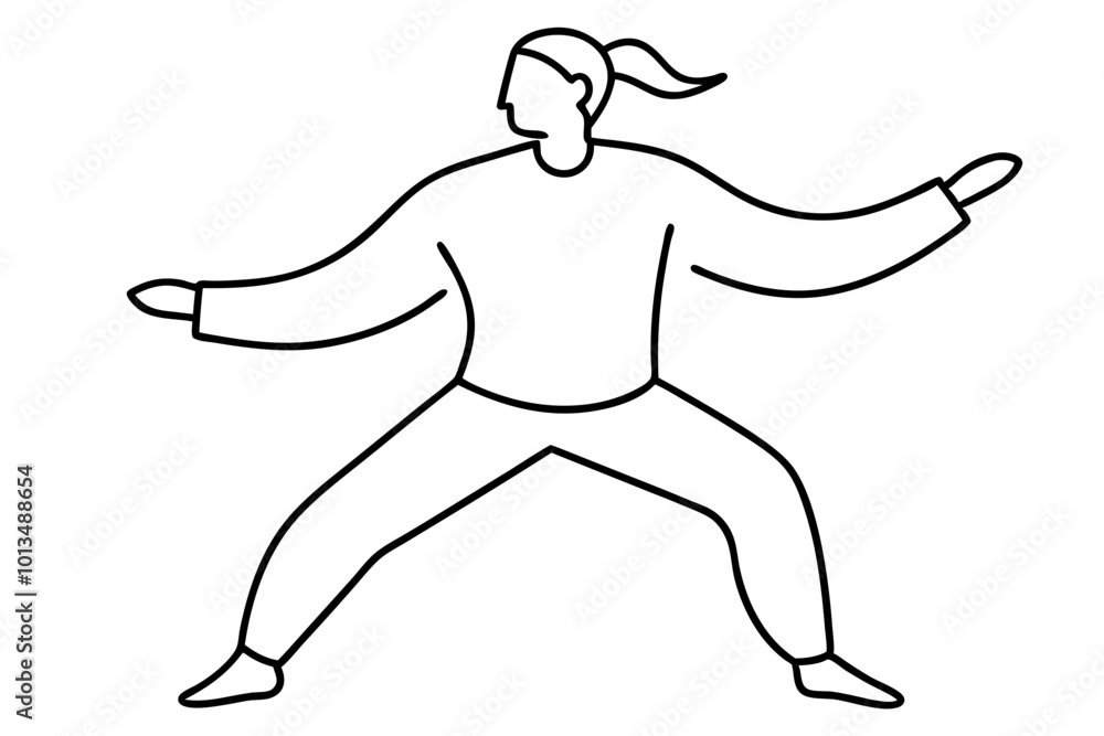 Vector illustration of a graceful figure flowing through a tai chi movement
Vector illustration of a graceful figure flowing through a tai chi movement