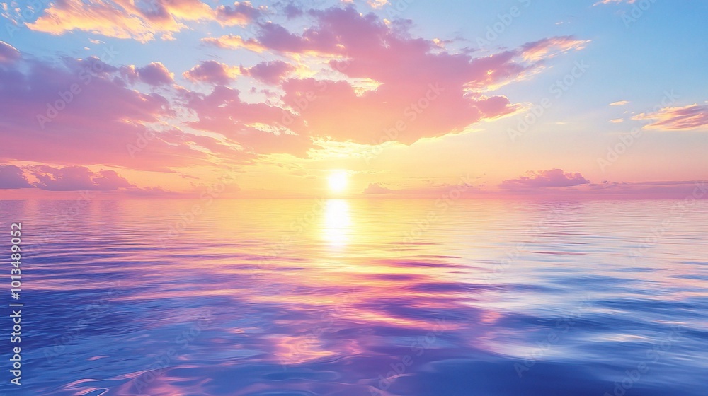 Serene Sunset Over Calm Ocean Waters Serene Sunset Over Calm Ocean Waters