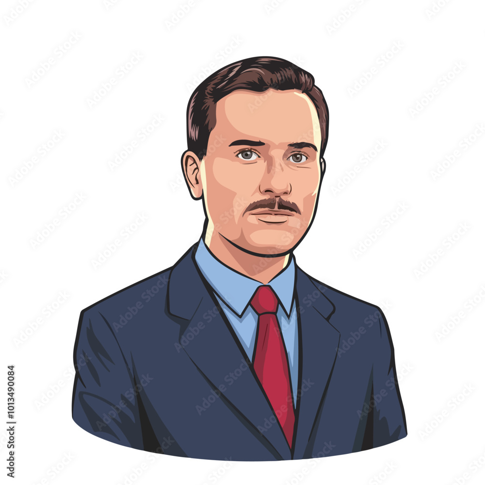vector illustration of a bearded man vector illustration of a bearded man