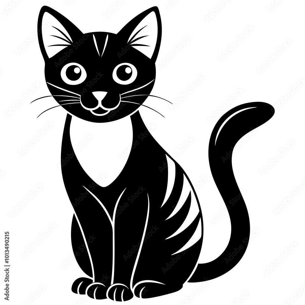 cat silhouette vector illustration on white background cat silhouette vector illustration on white background