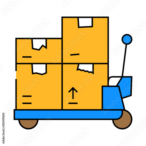 transporter cart wholesale line icon vector. transporter cart wholesale sign. isolated symbol illustration