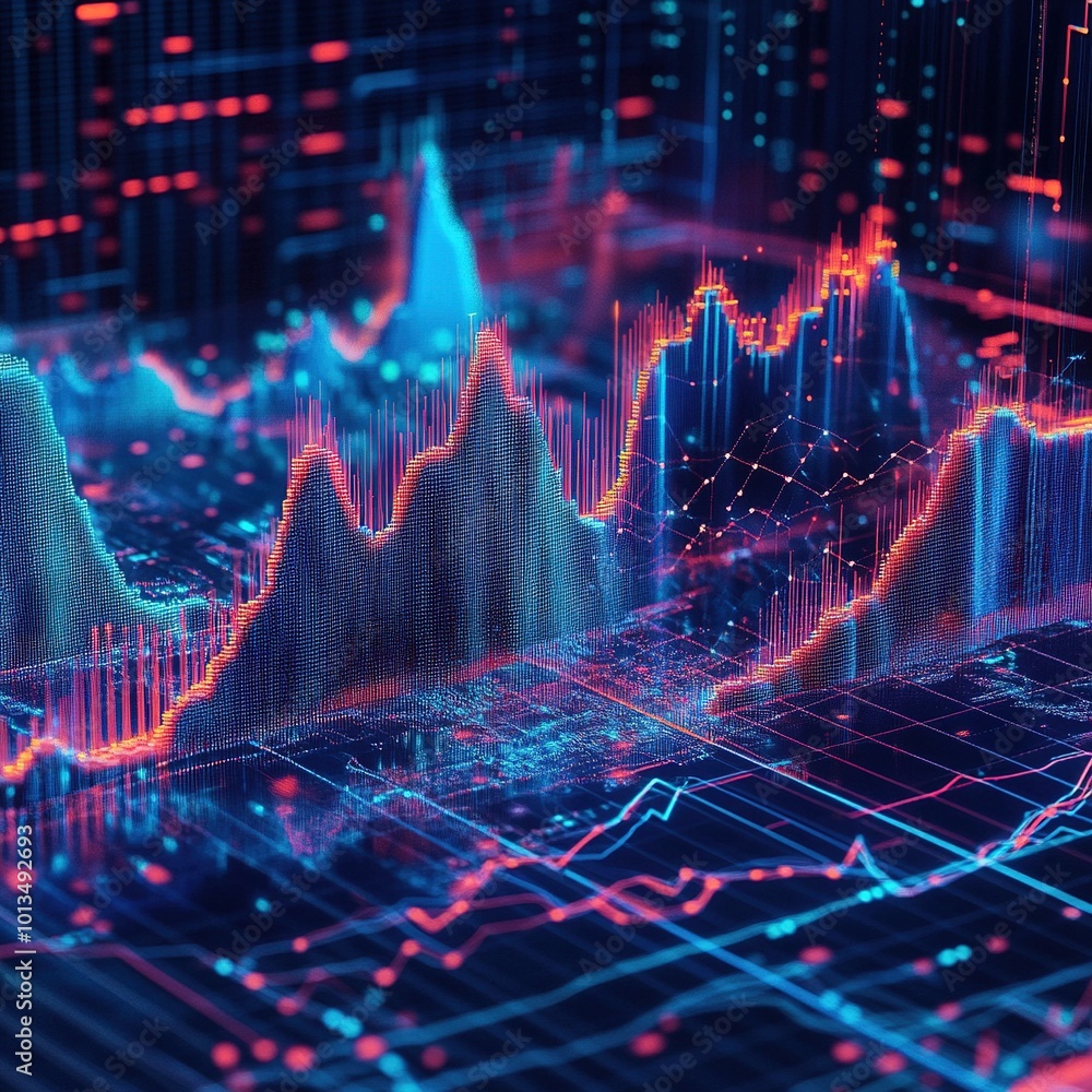 Financial Risk Management Depicted as a Landscape of Rising and Falling Graphs