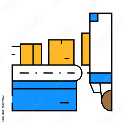 autoloading in truck wholesale line icon vector. autoloading in truck wholesale sign. isolated symbol illustration