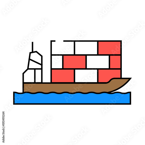 sea transportation wholesale line icon vector. sea transportation wholesale sign. isolated symbol illustration