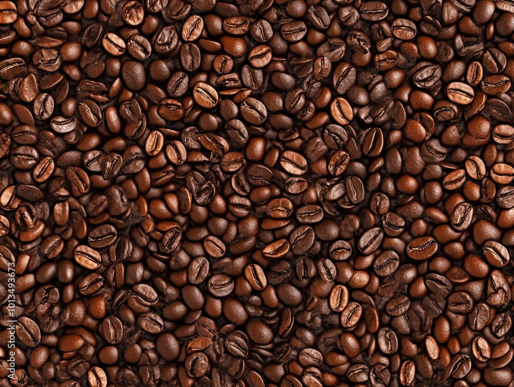 Intricate Arrangement of Coffee Beans, Close-up Texture of Roasted Coffee Beans Intricate Arrangement of Coffee Beans, Close-up Texture of Roasted Coffee Beans