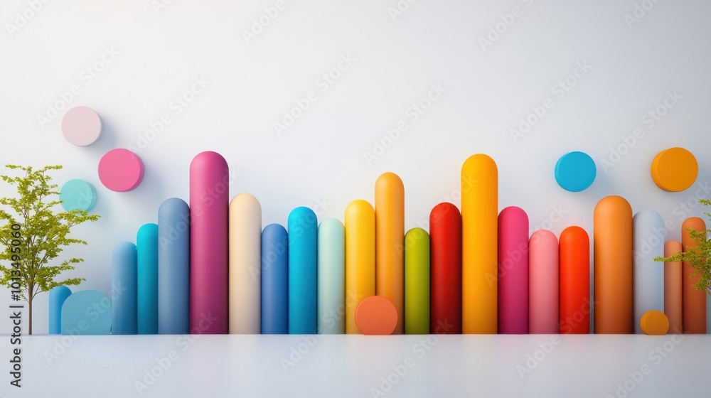 Obraz premium Playful Colorful Objects in a Bright Visual Display.