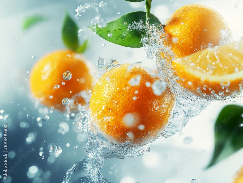 Oranges Saturated with Water, a Vibrant and Artistic Depiction of Nutrient Absorption Oranges Saturated with Water, a Vibrant and Artistic Depiction of Nutrient Absorption