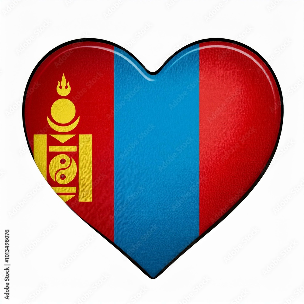 モンゴルの国旗のハート(Heart of Mongolia flag on white.)
モンゴルの国旗のハート(Heart of Mongolia flag on white.)