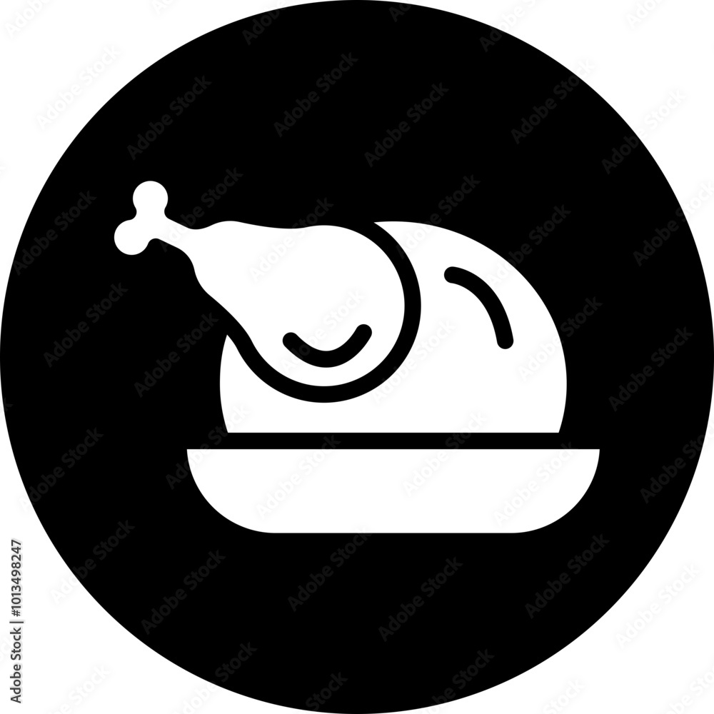 Fototapeta premium Roast Chicken Icon Design