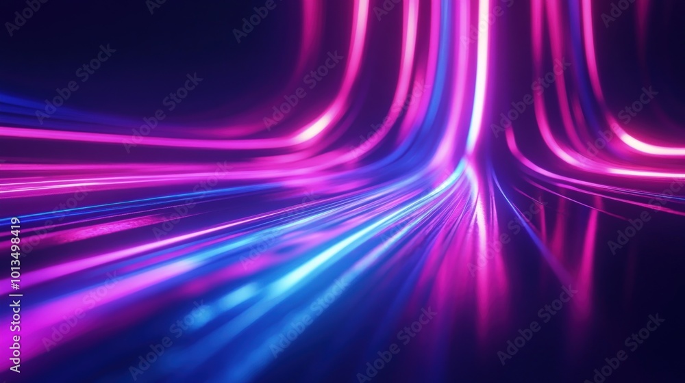 Abstract glowing lines in blue and pink against a dark background. Abstract glowing lines in blue and pink against a dark background.