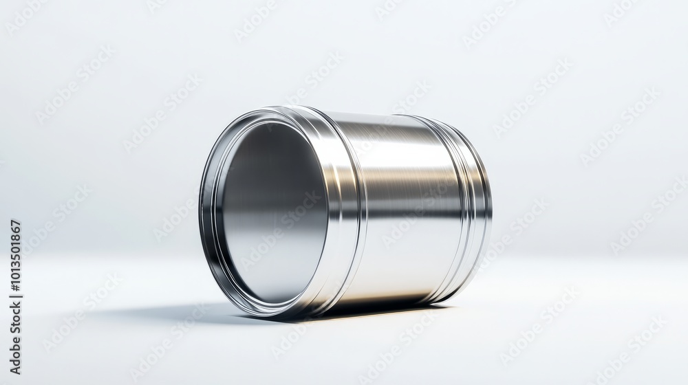 Shiny Silver Metal Can on White Background Shiny Silver Metal Can on White Background