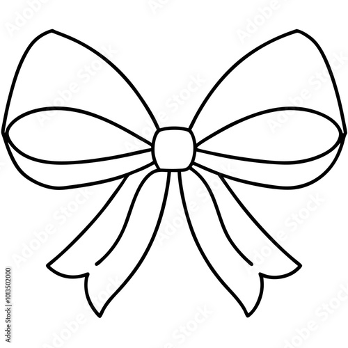 tied bows outline coloring book page line art drawing