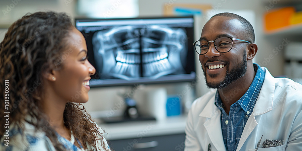 Dentist Consultation: Professional Dental Care and X-ray Analysis at a Modern Clinic