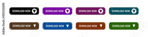 now download button as vector element graphic of website or application illustration isolated on white background