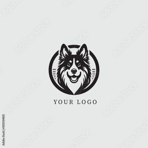 Modern Black and White Dog Logo Design, Perfect for Pet Brands Seeking a Sleek and Memorable Identity