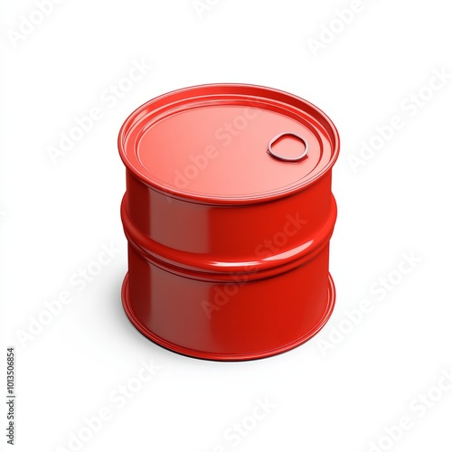 Red Metal Barrel - Industrial Storage Container