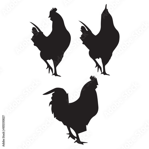 Hen icon vector set 