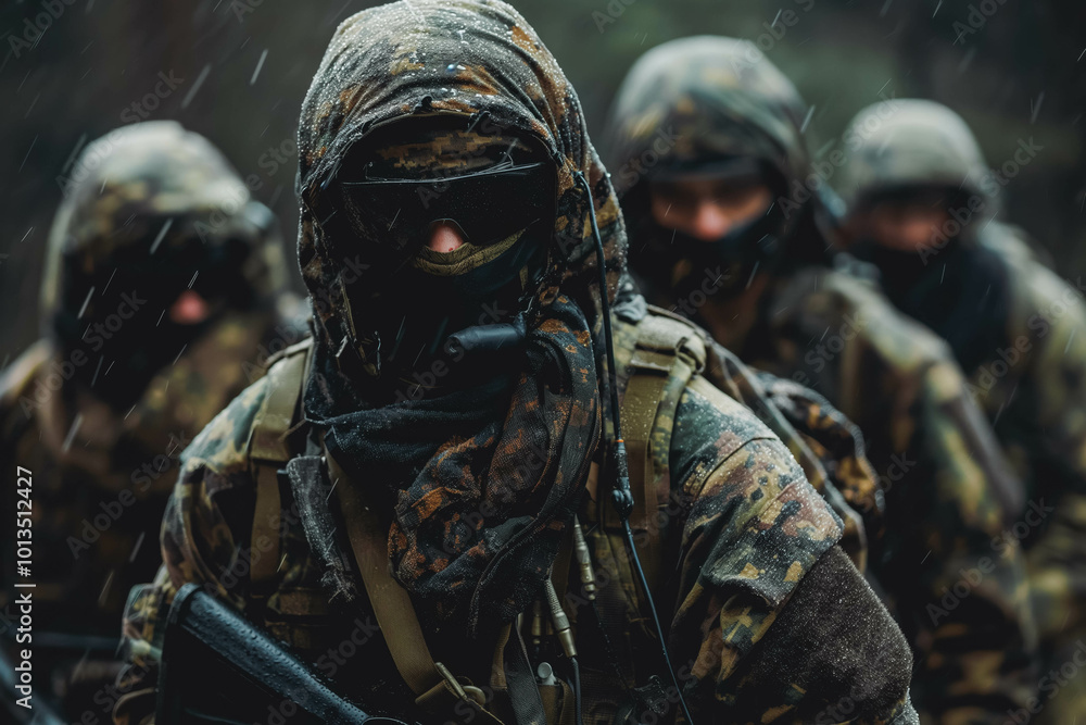 Special forces men in camouflage uniforms. Military concept. Special forces men in camouflage uniforms. Military concept.