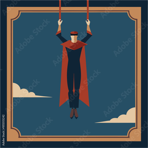 Reverse hanging human skeleton