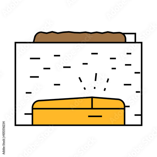 alive buried fear line icon vector. alive buried fear sign. isolated symbol illustration