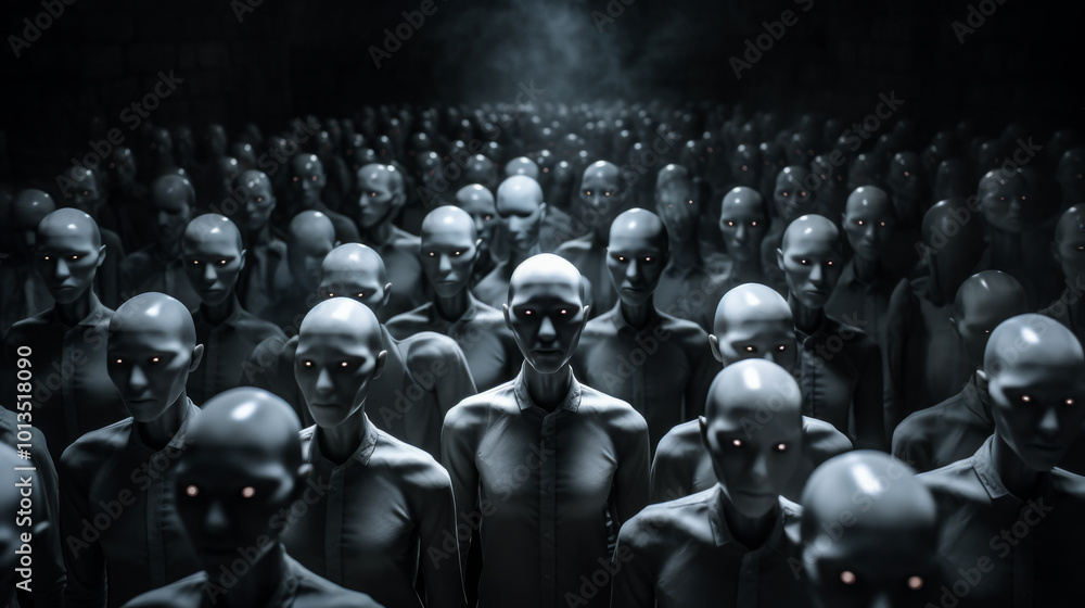 Obraz premium Group of mannequins or faceless