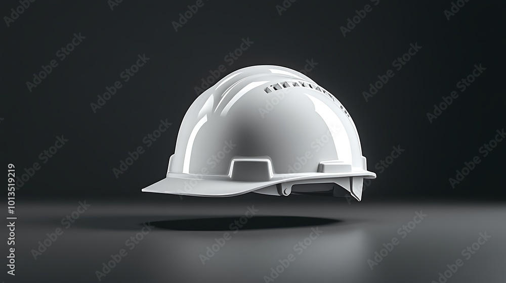 White hard hat isolated on dark background. White hard hat isolated on dark background.