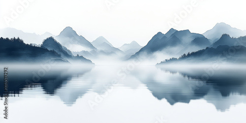 Traditional Chinese style of minimalist landscape painting art background