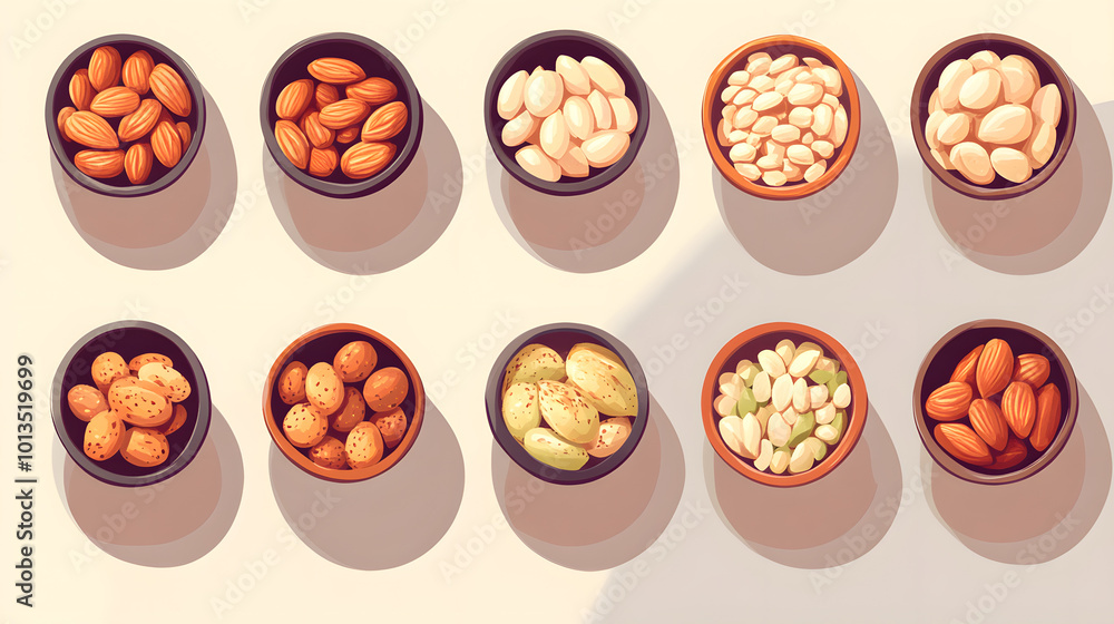 Almonds in Bowls: A Healthy and Delicious Snack Almonds in Bowls: A Healthy and Delicious Snack