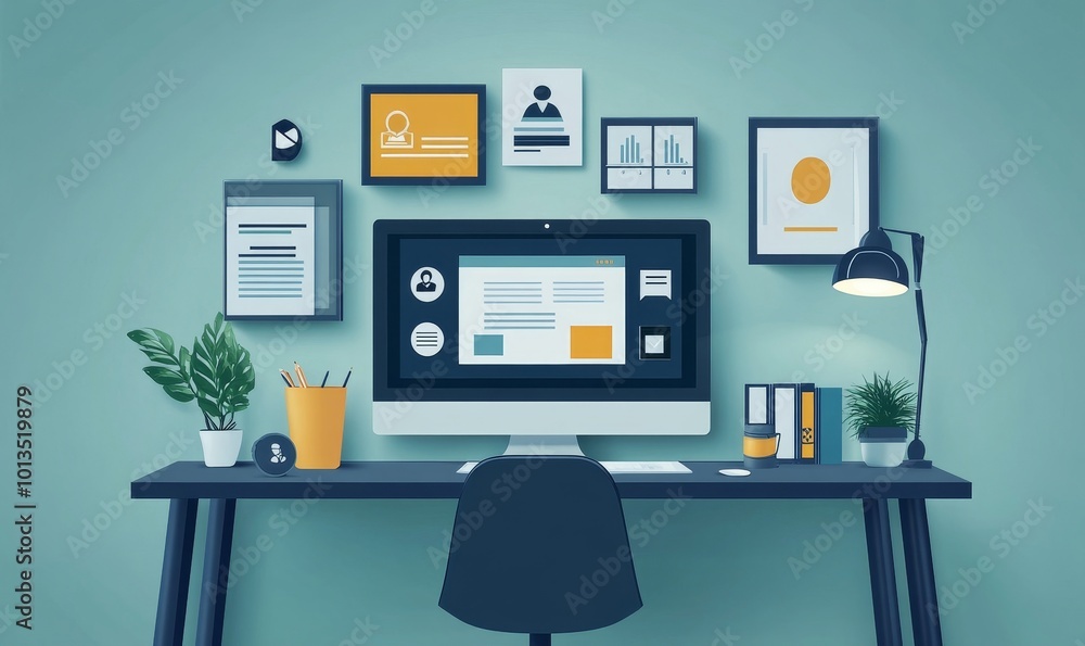 Remote hiring and online job interview concept. HR work with CV and application letter review to find best candidate for job position. Modern, digital, Generative AI Remote hiring and online job interview concept. HR work with CV and application letter review to find best candidate for job position. Modern, digital, Generative AI