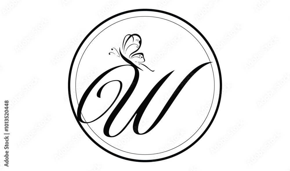 letter W logo design with butterfly illustration logo concept letter W logo design with butterfly illustration logo concept