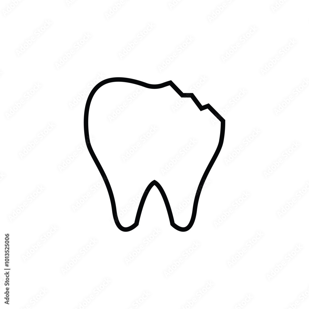 Broken chipped tooth icon. toothache. Dental care, dentistry, dental health concept. Broken chipped tooth icon. toothache. Dental care, dentistry, dental health concept.