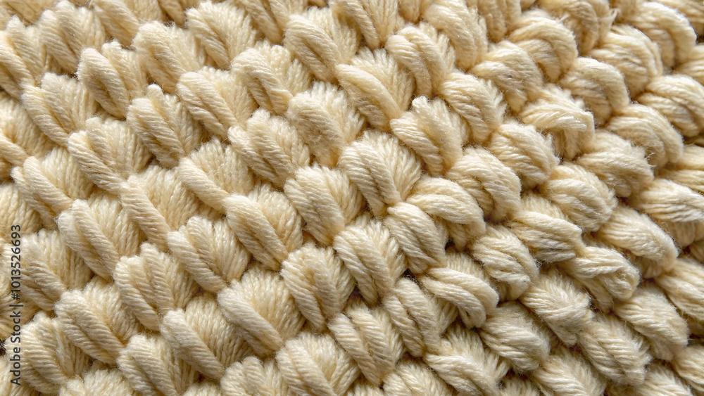 The complex weave of a handcrafted textile is highlighted in this macro shot, emphasizing the craftsmanship in traditional knitting. The complex weave of a handcrafted textile is highlighted in this macro shot, emphasizing the craftsmanship in traditional knitting.