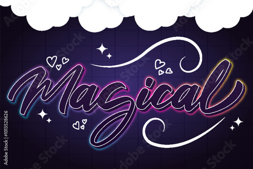 magical night editable text effect font style template typography background design