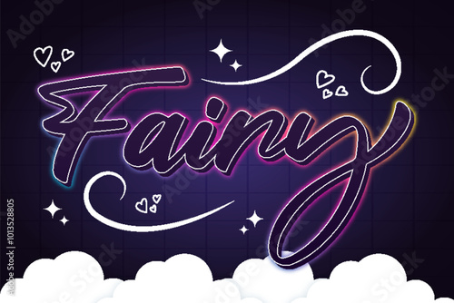 fairy magical pixie editable text effect font style template typography background design