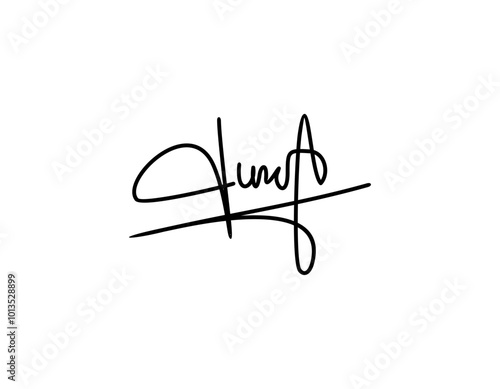 D Signature initial logo template vector