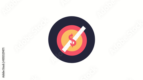 No Hidden Fees Vector Icon in Modern Flat Style with Circle Design - Financial Transparency and Cost Clarity Concept for Business Use