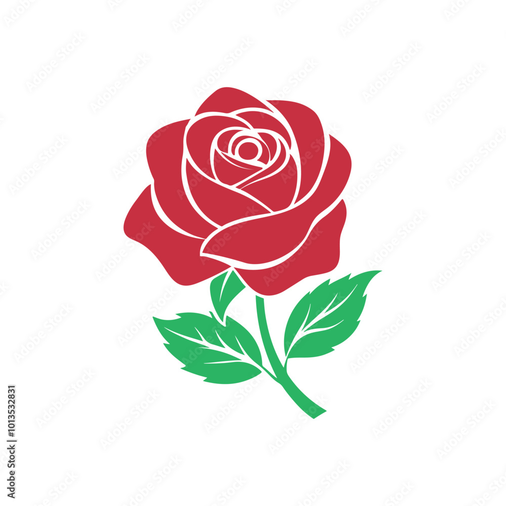 Flowers red rose icon. Rose logo. Floral emblem. Botanical boutique symbol. Vector illustration. Flowers red rose icon. Rose logo. Floral emblem. Botanical boutique symbol. Vector illustration.