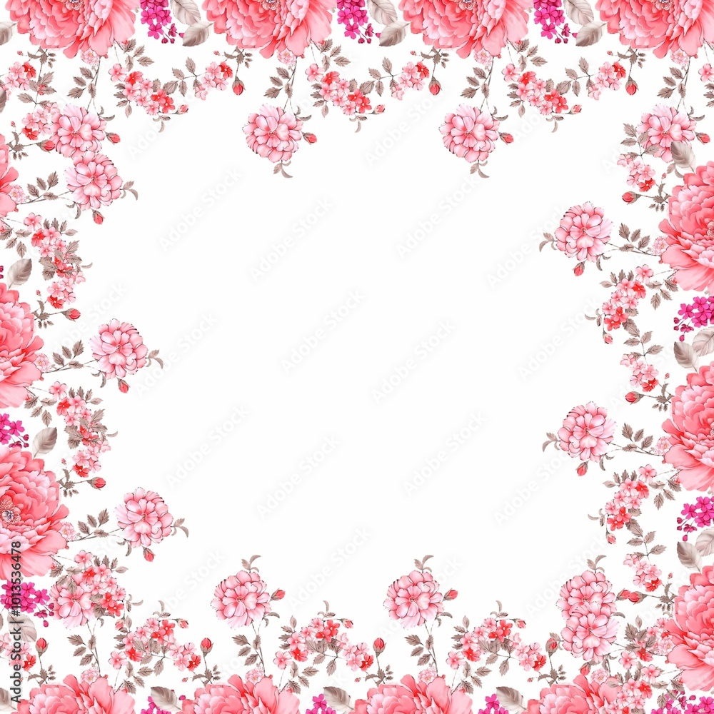 frame of flowers and leaves frame made of flowers frame of flowers and leaves frame made of flowers