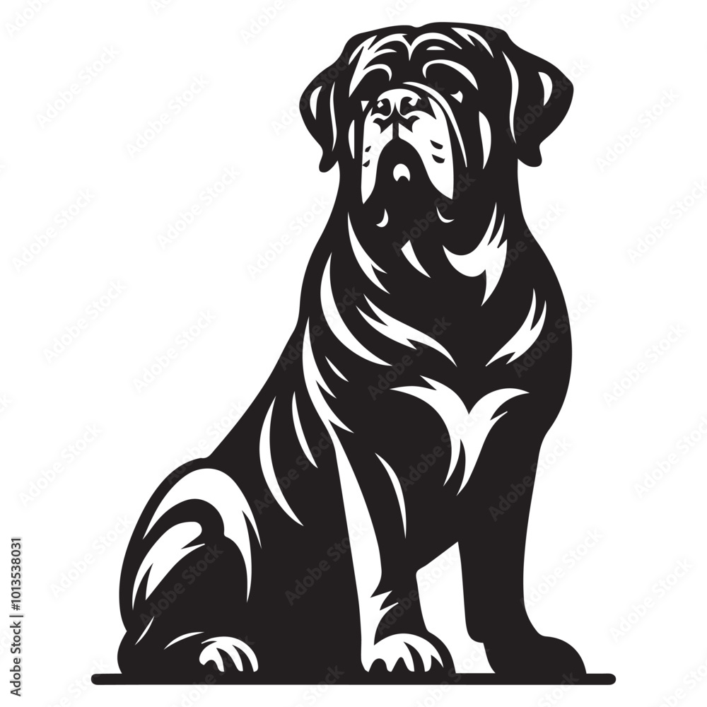 Mastiff Dog Sitting Vector illustration in black and white
Mastiff Dog Sitting Vector illustration in black and white