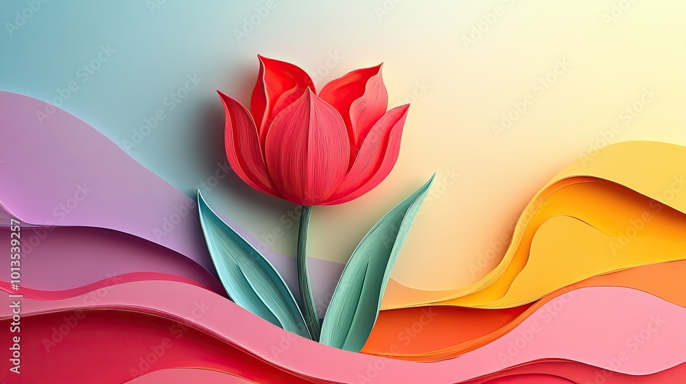 Close up of a vibrant red tulip Close up of bright red flower Close up of a vibrant red tulip Close up of bright red flower